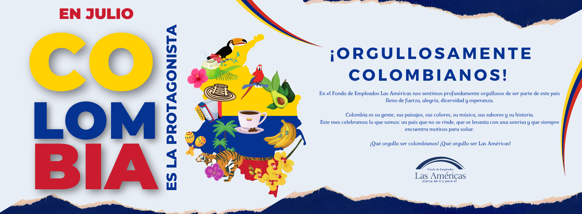 SPost de Instagram Día de la Independencia Colombia 20 de Julio Colorido (1900 x 700 px)